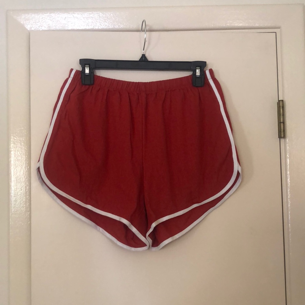 Vintage Urban Renewal Red and White linen shorts